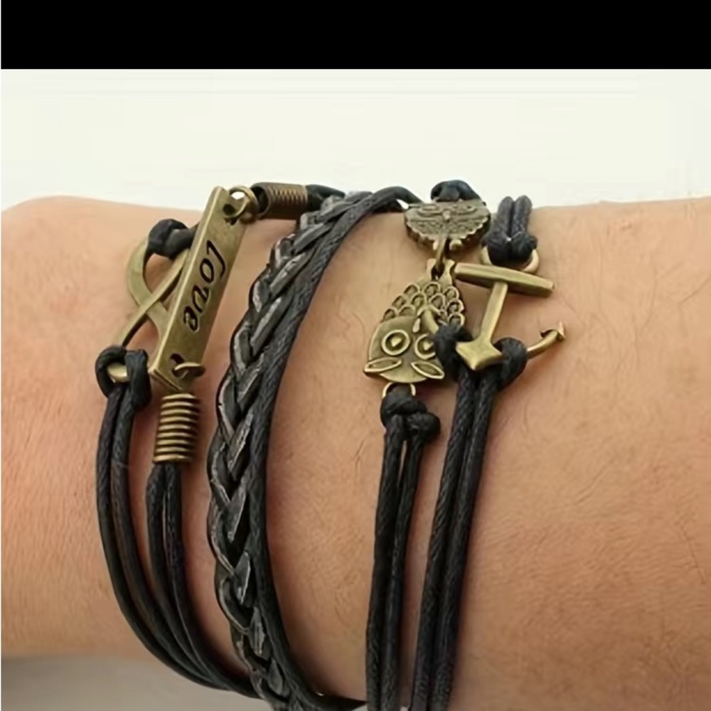 Vintage Boho Style Multi Layers Braided Bracelet Stackable Friendship Hand Rope